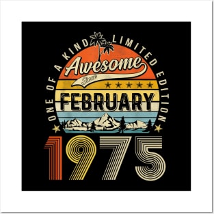 Awesome Since February 1975 Vintage 48th Birthday Posters and Art